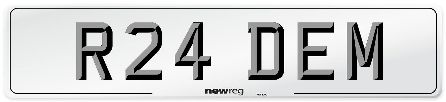 R24 DEM Number Plate from New Reg